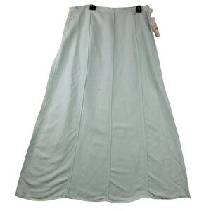 90s Linen Maxi Skirt Size 14 Portraits By Northern Isles Island Aqua Ice Vintage